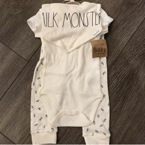 Rae Dunn Baby 🍼 Milk Monster. N Bib pant set
